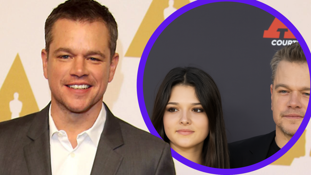 alt="Isabella Damon mit ihrem Vater Matt Damon als Kind"