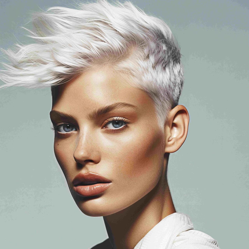 alt="Vorher-Nachher Ergebnis einer Blondierwäsche bei dunklem Haar"