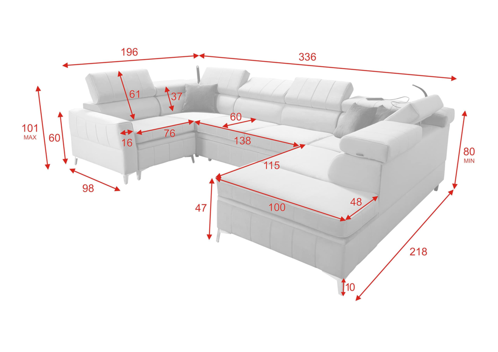L-förmige Schlafsofas